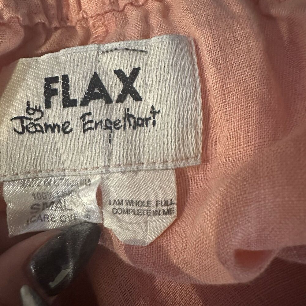 Flax Cropped Wide-Leg Linen Pants in Peach - Picture 6 of 6